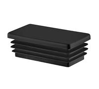 EMFA Bouchon pour Tube Rectangulaire 40x20 mm Noir - Embout Intérieur en Plastique - Pieds de Meuble, Structures Métalliques - Capuchon d’Obturation - Lot de 10 - 4x2 cm