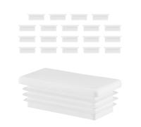 EMFA Bouchon pour Tube Rectangulaire 50x30 mm Blanc - Embout Intérieur en Plastique - Pieds de Meuble, Structures Métalliques - Capuchon d’Obturation - Lot de 20 - 5x3 cm
