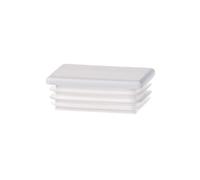 EMFA Bouchon pour Tube Rectangulaire 60x30 mm Blanc - Embout Intérieur en Plastique - Pieds de Meuble, Structures Métalliques - Capuchon d’Obturation - Lot de 5 - 6x3 cm