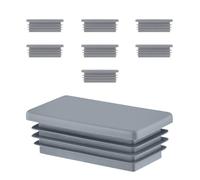 EMFA Bouchon pour Tube Rectangulaire 70x40 mm Gris - Embout Intérieur en Plastique - Pieds de Meuble, Structures Métalliques - Capuchon d’Obturation - Lot de 8 - 7x4 cm