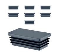 EMFA Bouchon pour Tube Rectangulaire 80x20 mm Anthracite - Embout Intérieur en Plastique - Pieds de Meuble, Structures Métalliques - Capuchon d’Obturation - Lot de 8 - 8x2 cm