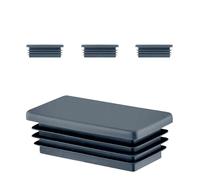 EMFA Bouchon pour Tube rectangulaire Capuchon 25x15 mm Anthracite 4 pcs. Plastique Embout 15x25 mm Bouchons d'obturation 2,5x1,5 cm