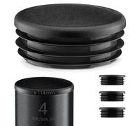 EMFA Bouchon pour Tube Rond 114 mm Noir, 4 pièces