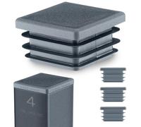 EMFA Bouchon Tube Carré 100x100 mm Anthracite - Embout à Lamelles en Plastique - Capuchon 10x10 cm - Lot de 4