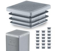 EMFA Bouchon Tube Carré 100x100 mm Gris - Embout à Lamelles en Plastique - Capuchon 10x10 cm - Lot de 20