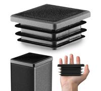 EMFA Bouchon Tube Carré 100x100 mm Noir - Embout à Lamelles en Plastique - Capuchon 10x10 cm - Lot de 50