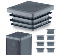 EMFA Bouchon Tube Carré 20x20 mm Anthracite - Embout à Lamelles en Plastique - Capuchon 2x2 cm - Lot de 8