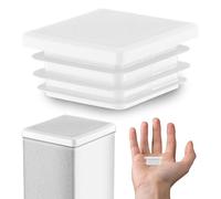 EMFA Bouchon Tube Carré 25x25 mm Blanc - Embout à Lamelles en Plastique - Capuchon 2,5x2,5 cm - Lot de 10