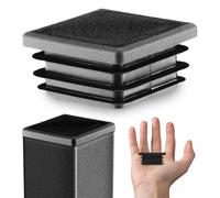 EMFA Bouchon Tube Carré 40x40 mm Noir - Embout à Lamelles en Plastique - Capuchon 4x4 cm - Lot de 10