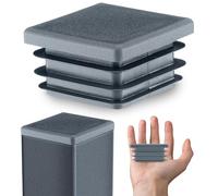 EMFA Bouchon Tube Carré 60x60 mm Anthracite - Embout à Lamelles en Plastique - Capuchon 6x6 cm - Lot de 5