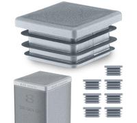 EMFA Bouchon Tube Carré 60x60 mm Gris - Embout à Lamelles en Plastique - Capuchon 6x6 cm - Lot de 8
