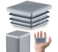 EMFA Bouchon Tube Carré 70x70 mm Gris - Embout à Lamelles en Plastique - Capuchon 7x7 cm - Lot de 10