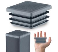 EMFA Bouchon Tube Carré 80x80 mm Anthracite - Embout à Lamelles en Plastique - Capuchon 8x8 cm - Lot de 5
