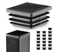 EMFA Bouchon Tube Carré 90x90 mm Noir - Embout à Lamelles en Plastique - Capuchon 9x9 cm - Lot de 20