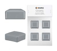 EMFA Capuchon pour Poteau carré 15x15 mm Gris 4 pièces Chapeau de clôture Tube Plastique 1,5x1,5 cm