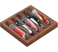 Emfogoo Présentoir à Couteaux, Support de Collection pour Couteaux de Poche en Bois, Râtelier à Poignards pour Offrir des Collections (Noyer)