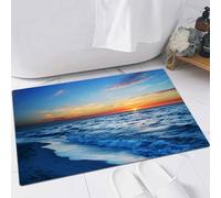 EMFSLA Tapis De Bain Antidérapant,Tapis Moelleux en Microfibre,Carte de Paysage Marin,Absorbant l'eau,Lavable en Machine,60x90 CM