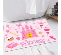 EMFSLA Tapis De Bain Antidérapant,Tapis Moelleux en Microfibre,Chaussons diadème Petite Princesse château de Conte de fées Papillon Coeur Sucette Z,Absorbant l'eau,Lavable en Machine,40x60 CM