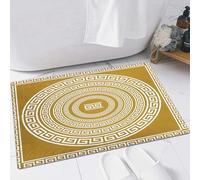 EMFSLA Tapis De Bain Antidérapant,Tapis Moelleux en Microfibre,Ensemble carré d'or Vintage Traditionnel et Ornement Grec Rond frontière méandre grèce Art d,Absorbant l'eau,Lavable en Machine,60x90 CM