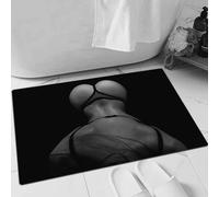EMFSLA Tapis De Bain Antidérapant,Tapis Moelleux en Microfibre,Fille Sexy Cul Sexy Noir Et Blanc,Absorbant l'eau,Lavable en Machine,40x60 CM