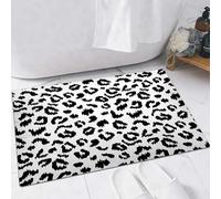 EMFSLA Tapis De Bain Antidérapant,Tapis Moelleux en Microfibre,Imprimé léopard,Absorbant l'eau,Lavable en Machine,40x60 CM