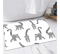 EMFSLA Tapis De Bain Antidérapant,Tapis Moelleux en Microfibre,Imprimez avec des lémuriens. Modèle vectoriel sans Couture avec des Animaux Sauvages. Collec,Absorbant l'eau,Lavable en Machine,60x90 CM