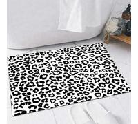 EMFSLA Tapis De Bain Antidérapant,Tapis Moelleux en Microfibre,Modèle de léopard Animal,Absorbant l'eau,Lavable en Machine,40x60 CM