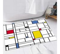 EMFSLA Tapis De Bain Antidérapant,Tapis Moelleux en Microfibre,Modèle sans Couture coloré géométrique Abstrait. À la manière de Mondrian. Illustration vect,Absorbant l'eau,Lavable en Machine,60x90 CM