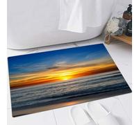 EMFSLA Tapis De Bain Antidérapant,Tapis Moelleux en Microfibre,Plage de l'océan Atlantique au Coucher du Soleil. Vacances et Profiter de l'espace de Copie,Absorbant l'eau,Lavable en Machine,40x60 CM