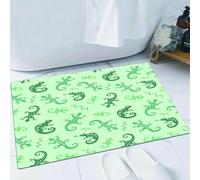 EMFSLA Tapis De Bain Antidérapant,Tapis Moelleux en Microfibre,Reptile, Lézards Exotiques Africains Caméléons Sautant Illustration Nature Reptiles Enfants,Absorbant l'eau,Lavable en Machine,60x90 CM