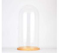 EMH Cloche en verre avec socle en bois Hauteur 41,5 cm