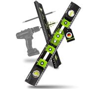 EMHAP Niveau à bulle avec gabarit de perçage pour prises, diamètre d'alésage de 8 mm, niveau à bulle 2.0 pour électriciens, aide au perçage et gabarit de prise de courant, idéal pour les forets