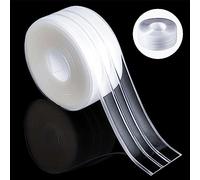 EMHTHME Bande d'Étanchéité, PVC Cuisine Coin Ligne étanche bande, Transparent Lavable Nano Tape, Acrylique Mur Calfeutrer Strip, pour Cuisine, Évier, Salle de Bain (Double pli, 320 * 3.5cm)