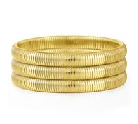 Emibele 3 Pièces Bracelets en Acier Inoxydable, 8mm Ensemble de Bracelet Empilable pour Femmes, Bracelets de Poignet Extensibles Superposés, Bijoux de Mains Exquis pour Fête Soirée Mariage, Or