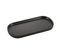 Emibele Plateau Bijoux en Résine, Plaque Bijoux Marbre Ovale, Coffret Organiseur à Bijoux, Porte-Bijoux Rangement Assiette Plateau Décoratif pour Bague Collier Bracelet, Salle de Bain - Noir Mat
