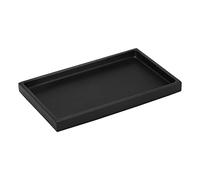 Emibele Plateau Rectangulaire en Résine, Plaque Bijoux Marbre Organiseur de Salle de Bain, Plateau de Rangement Décoratif Coiffeuse pour Tissus, Bougies, Savon, Serviette, Plante, etc, Noir Mat