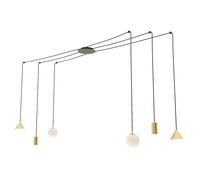 Emibig Fuji lampe suspendue 6x W noir-doré 13506