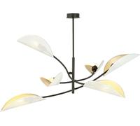 Emibig Lotus plafonnier 6x10 W blanc-noir-doré 1107/6