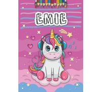 Emie: Livre de coloriage personnalisé pour Emie | Licorne | Cadeau d'anniversaire pour fille ... | 4 à 8 ans | 25 motifs de licorne avec le prénom Emie, Grand format A4 (21 x 29.7 cm)