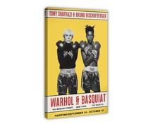 EMIGOS Poster sur toile Basquiat et Warhol - Décoration de chambre à coucher - Paysage sportif - Décoration de bureau - Cadeau - 60 x 90 cm