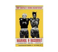 EMIGOS Poster sur toile Basquiat et Warhol - Décoration de chambre à coucher - Paysage sportif - Décoration de bureau - Cadeau sans cadre - 20 x 30 cm