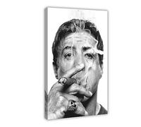 EMIGOS Poster sur toile Sylvester Stallone avec inscription « Smoking Cigar » - Décoration de chambre à coucher, bureau, chambre - Cadeau - 30 x 45 cm