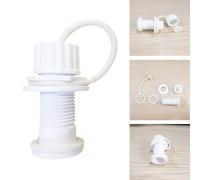 Emiif Bouchon de vidange de rechange pour glacière de camping - Valve filetée de 22 mm avec anneau d'étanchéité - Anti-fuite - Pour l'extérieur - Blanc