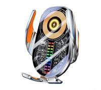 Emiif Chargeur de voiture sans fil 15 W avec support de téléphone à serrage automatique et rotation à un bouton pour iPhone et Android (argenté)