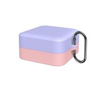 Emiif Coque ergonomique en silicone pour écouteurs Timekettle W4 Pro - Protection légère et résistante aux chocs avec surfaces texturées (violet et rose)