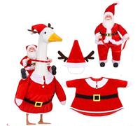 Emiif Costume de Père Noël d'oie pour décoration de pelouse de 58,4 cm, décoration de cour de vacances en plein air