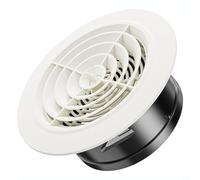 Emiif Grille d'aération ronde réglable, 75 mm - 200 mm ABS grille d'aération pour murs et plafonds (125 mm), RNYM9DX8BVF16Z0K837WLJLZ0JX
