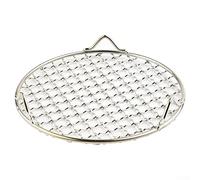 Emiif Grille de refroidissement ronde pour cuisson et cuisson vapeur en acier inoxydable, grille de refroidissement pour gâteaux, grille de refroidissement circulaire pour friteuse à air (295 mm)