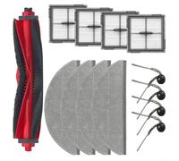 Emiif Kit d'accessoires pour robot aspirateur Roborock Q10 X-5+, Q10P+, Q10 PF+, Q8+, Q8 Max Pro+ avec 4 chiffons serpillères, 4 brosses latérales, 4 filtres et 1 brosse principale