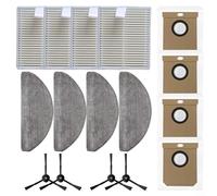Emiif Kit de remplacement pour aspirateur Hoover HG4 pour aspirateur Hydro Pro, 4 filtres+4 chiffons serpillères+4 sacs à poussière+4 brosses latérales